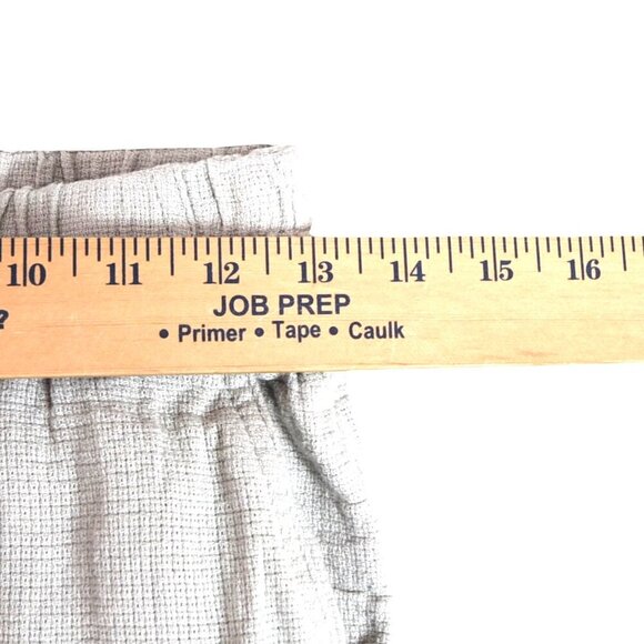 Madewell Textured Linen Blend Pants Greige Elastic Waist Wide Leg Fits S - Picture 5 of 9